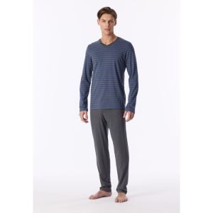 Herenpyjama lange mouwen 843 faded denim