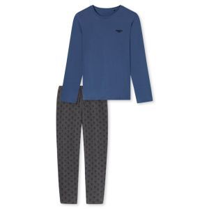 Herenpyjama lange mouwen 214 dunkelgrau-
