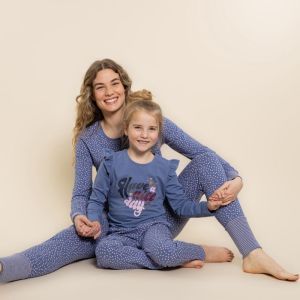 Meisjespyjama lange mouwen Bijou Blue