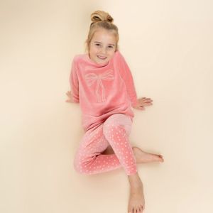 Meisjespyjama in velours Rose elegance