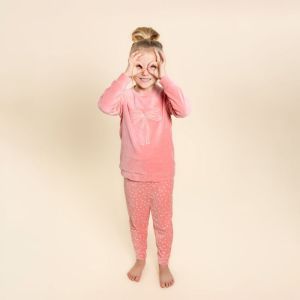 Meisjespyjama in velours Rose elegance