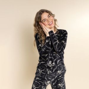 Damespyjama in velours black